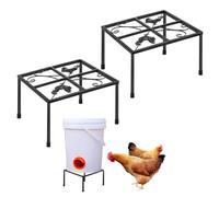 Soporte de alimentos para pollos | Distribuidores de alimentos para pollos, cubos, barriles, soportes metálicos para comederos y bebederos para pollos, marco de soporte para uso en marcha