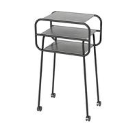 Soporte de almacenamiento al vacío robot de 3 niveles con ruedas, mesa auxiliar estrecha para sala de estar, mesa auxiliar pequeña para baño, bonita mesa decorativa