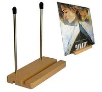 Soporte de almacenamiento de discos de vinilo, organizador de discos para discos o LPs de 7 pulgadas y 12 pulgadas, soporte para tabletas, madera maciza