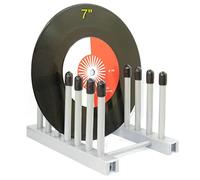 Soporte de almacenamiento de discos de vinilo, organizador de registros, estante de secado para dispositivos de limpieza, compatible con discos o LPs, (no incluye registros), color gris