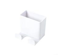 Soporte de almacenamiento de doble propósito montado en la pared para control remoto y teléfono móvil diseñado para una organización minimalista del hogar (blanco)