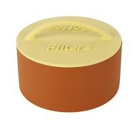 Soporte de almacenamiento de filtro de café con tapa, soporte de silicona liviano, contenedor de filtro redondo antipolvo para almacenamiento en mostrador, accesorios de estación (caramelo y jengibre)