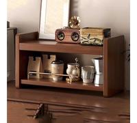 Soporte de almacenamiento de madera para tazas, organizador de encimera para tazas de café y cosméticos, elegante estante de mesa, gran capacidad