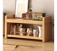 Soporte de almacenamiento de madera para tazas, organizador de encimera para tazas de café y cosméticos, elegante estante de mesa, gran capacidad