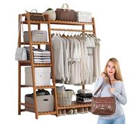 Soporte de almacenamiento de ropa, organizador de armario moderno, estante portátil para ropa, marco de torre de metal resistente, exhibición funcional de ropa para sala de estar, vestidor, estudio