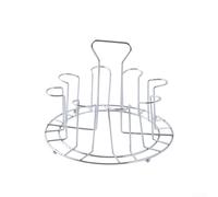 Soporte de almacenamiento de vidrio invertido de acero inoxidable con capacidad para 6 u 8 tazas, organizador de secado vertical, acabado pulido, ligero para cocina (8 bits)