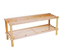 Soporte de almacenamiento de zapatero de 2 niveles de madera