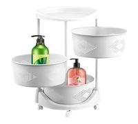 Soporte de almacenamiento giratorio - Estructura de estante, diseño de movilidad con ruedas lisas, carrito de almacenamiento doméstico para todo uso, solución vertical que ahorra espacio | Para