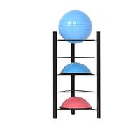 Soporte de almacenamiento negro de 5 niveles para gimnasios y fitness en casa, 150 cm de alto, para pelotas de 0,9 a 1,9 m, equipo comercial duradero