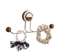 Soporte de almacenamiento para diadema, organizador de corbatas para el pelo, pantalla con ventosa para accesorios, soporte compacto de ABS, accesorios para el cabello con soporte de pared