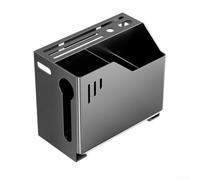 Soporte de almacenamiento para encimera de cocina con construcción de acero al carbono resistente a la corrosión y sistema de drenaje integrado (gris)