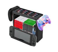 Soporte de Almacenamiento para Nintendo Switch 2/Switch OLED, Organizador Multifuncional con Espacio para 12 Cartas de Juego + 15 Estuches, Compatible con Joy-con, Mando Pro y Base TV