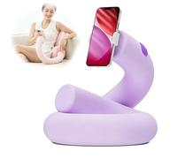 Soporte De Almohada Para Cama,Soporte Giratorio 360° Tabletas,Soporte Universal Abrazadera,Apoyo Lectura Manos Libres Para Usar Recostado,En El Sofá,Sobre Las Piernas O En Coche(Magnetic Mount,Purple)