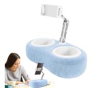 Soporte de almohada para tableta, soporte ajustable para tablet para leer en la cama, soporte para teléfono para cama con cuenco de aperitivos, se adapta a tabletas de 4.7 a 13 pulgadas, teléfonos