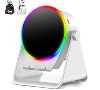 Soporte de altavoz Bluetooth giratorio 4 en 1 de 360°, soporte for teléfono celular con altavoz de inducción inalámbrico, con luces de colores, sonido envolvente HD, for hogar, oficina, regalos.(White