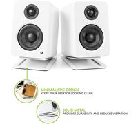 Soporte de Altavoz de Escritorio Soporte de Audio de Metal Soporte de Mesa para Altavoz Activo Kanto'S YU4 y Altavoz de TamañO Similar,