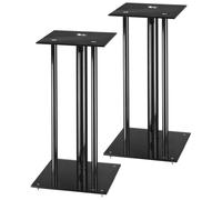 Hama Juego de 2 Soportes para Altavoces (para Cajas Pesadas, con guía de Cables, Amortiguador de Vibraciones, Soporte Universal para Boxeo, Altura de 64 cm, máx. 30 kg), Color Negro