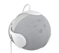 Soporte de altavoz inteligente de ABS, puerto de carga y kit de tornillos (uso en estantería/escritorio, diseño de ahorro de espacio) (blanco)