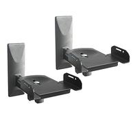 Soporte de Altavoz Universal de 2 Piezas - Giratorio inclinación rotación - hasta 12 kg cargable - Soporte de Pared para Altavoces WLAN Airplay Home Cinema - 1 par Negro Modelo: BH5B