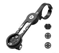 Soporte de aluminio para computadora de bicicleta para Cateye para Garmin para Bryton con rotación de 360 grados sin costuras y perfil plegable delgado (negro)
