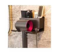 Soporte de aluminio para secador de pelo Dyson (negro), soporte de pared para secador de pelo, sin necesidad
