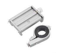 Soporte de aluminio para teléfono de bicicleta perfecto para uso de navegación, diseñado para adaptarse a teléfonos inteligentes de entre 3, 5 y 6 5 pulgadas (plateado)