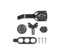 Soporte de aluminio seguro para computadora de bicicleta compatible con Garmin para Cateye para sensores Bryton para montaje en manillar BLACK INC