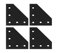 Soporte de ángulo de esquina de placa de junta de 5 agujeros de aleación de aluminio para perfil 2020 que proporciona conexiones seguras de perfil de 90 grados (negro)