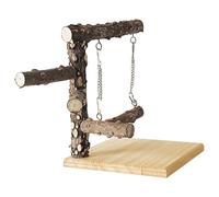 Soporte de árbol de Loros - Parque Infantil de Madera Natural, árbol de pájaros Antideslizante, de Escalada Interactivo, Estructura de Rama de Percha Estable | Centro de Actividades