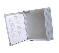 Soporte de archivo de pared, 10 paneles de doble cara, referencia mural tamaño carta A4, for oficinas, talleres y salas exposiciones(Gray)