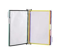 Soporte de archivo de pared, de exhibición mural con 5 bolsillos for hojas tamaño A4, organizador archivos for escritorio, expositor catálogos PVC y metal