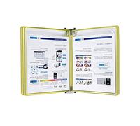 Soporte de archivo de pared, de referencia mural con 5 paneles doble cara - visualización tamaño carta A4 Capacidad for 10 hojas(Yellow)