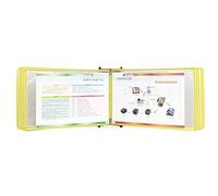 Soporte de archivo de pared, Organizador de referencia 10 bolsillos, expositor catálogos pared, ideal for carpetas metálicas oficina y hogar, formato horizontal(Yellow)