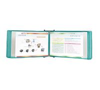 Soporte de archivo de pared, Organizador de referencia 10 bolsillos, expositor catálogos pared, ideal for carpetas metálicas oficina y hogar, formato horizontal(Green)