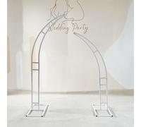 Soporte de Arco de Boda de Media Luna, Marco de Globo de Flor Curva, Soporte de Fondo de Fotografía de Arco para Decoración de Cumpleaños de Fiesta de Boda, 3 Colores