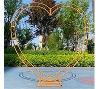 Soporte de Arco de Boda de Metal Blanco, Arco Forma de corazón para Ceremonia, Fiesta de Cumpleaños, Despedida de Soltera, Decoración de Jardín y Fondo Fotográfico(Gold,180 CM)