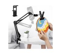 Soporte de Aro de Bordado Ajustable 3 en 1, Soporte de Aro/Tableta/Teléfono, Soporte de Escritorio con Rotación de 360, Marco para Arte con Aguja