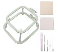 Soporte de aro de bordado, anillo de aguja, marco de herramientas de costura, kit de suministros de costura a mano de 9.4 x 8.66 pulgadas, juego de aros de sujeción de tela, accesorios de costura para