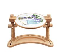 Soporte De Aro De Bordado Multifuncional - Soporte De Punto De Cruz Giratorio | Aro De Bordado, Aro De Edredón | Soporte De Aro De Bordado De Madera De Haya | Soporte De Cercea