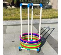 Soporte de aro portátil de PVC para ejercicio en interiores y exteriores, carrito fácil de mover para actividades en el patio trasero y parque