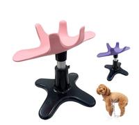 Soporte de Aseo para Perros, Soporte Giratorio de Altura Ajustable para Mascotas, Soporte Auxiliar de Goma, extraíble para Recortar el baño de Mascotas Pink