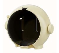 Soporte de astronauta montado en la pared para cepillo de dientes caja de almacenamiento para uso en baño con compartimento cerrado y solución de almacenamiento organizada (2 piezas amarillo leche)