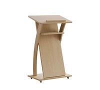 Soporte de atril móvil con ruedas, púlpito de pie de madera maciza para iglesia, escritorio de recepción portátil, mesa de discurso para sala de conferencias, mesa de anfitrión para eventos