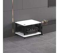 Soporte de audio abierto de 3 niveles para reproductores de discos, solución de almacenamiento ideal para los amantes del cine en casa y la música, diseño resistente y uso versátil