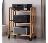 Soporte de audio con estantes ajustables, sistema de rack AV resistente para uso doméstico y comercial, fácil montaje, gabinete de almacenamiento de piso de 2/3/4/5