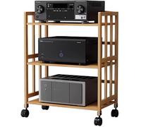 Soporte de audio de alta fidelidad de altura ajustable para reproductores y cajas de cables, gabinete estéreo de 2 a 5 niveles y estante de almacenamiento de discos, perfecto para los amantes del cine