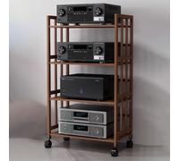 Soporte de audio HiFi ajustable para consola multimedia AV TV y gabinete estéreo, estantes de juegos de 28 x 48 pulgadas, torre de almacenamiento de CD y DVD, muebles de cine en casa