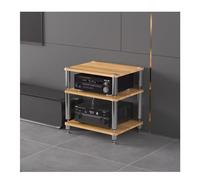 Soporte de audio HIFI de 3 niveles, fuerte capacidad de carga, no dañinas, perfecto para entretenimiento en el hogar y equipos, elegante acabado de madera