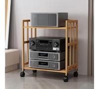 Soporte de audio HiFi para AV, estante de esquina ajustable para CD/DVD, consola de juegos, diseño de madera, 32 x 30 pulgadas, para cine en casa y sala de estar