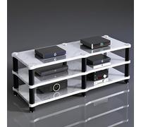 Soporte de audio para juegos, almacenamiento multimedia para DVD, proyector y consolas, construcción resistente para uso en la sala de estar, perfecto para organizar la configuración de